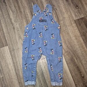 Disney Mickey Mouse Denim Overalls With Vintage Style 18 Months